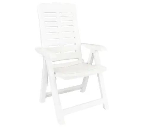 3-Osaline Aiamööbli Komplekt, Valge, Polüpropüleen