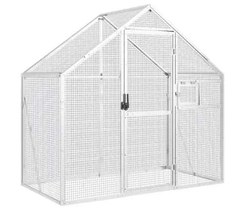 Putnu Māja, Sudraba Krāsa, 179X100X185 Cm, Alumīnijs Vidaxl