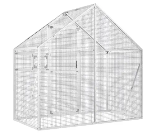 Putnu Māja, Sudraba Krāsa, 179X100X185 Cm, Alumīnijs Vidaxl