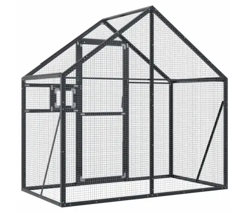 Putnu Māja, Pelēka, 179X100X185 Cm, Alumīnijs Vidaxl