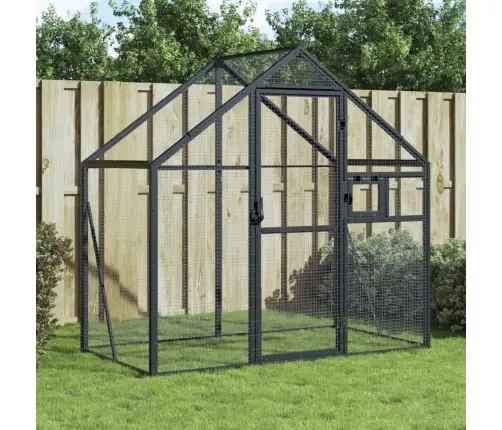 Putnu Māja, Pelēka, 179X100X185 Cm, Alumīnijs Vidaxl