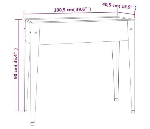 Puķu Kaste, 100,5X40,5X90 Cm, Cinkots Tērauds Vidaxl