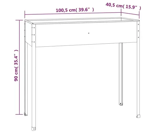 Aia Taimekast, Antratsiit, 100,5X40,5X90 cm Tsingitud Teras