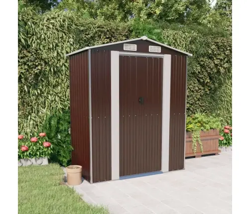 Dārza Šķūnis, Tumši Brūns, 192X108X223 Cm, Cinkots Tērauds Vidaxl