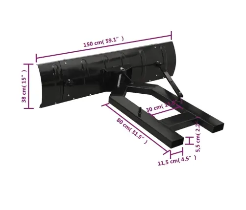 Lumesahk Kahveltõstukile, 150 X 38 cm Must