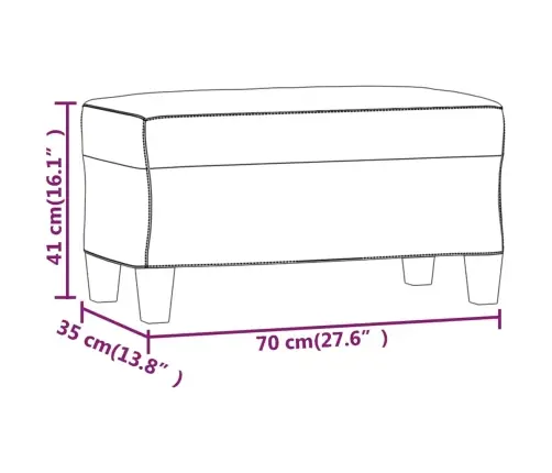 Suoliukas, Kapučino Spalvos, 70X35X41cm Dirbtinė Oda