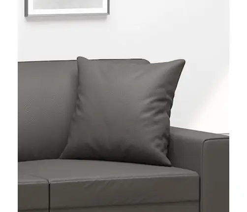 Dekoratīvi Spilveni, 2 Gab., 40X40 Cm, Pelēka Mākslīgā Āda Vidaxl