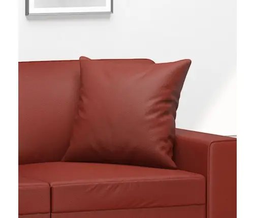 Dekoratīvi Spilveni, 2 Gab., Vīnsarkani, 40X40 Cm, Mākslīgā Āda Vidaxl