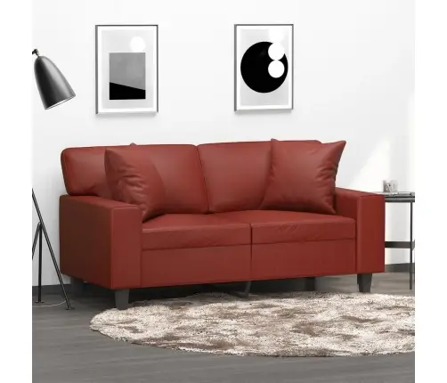 Dekoratīvi Spilveni, 2 Gab., Vīnsarkani, 40X40 Cm, Mākslīgā Āda Vidaxl