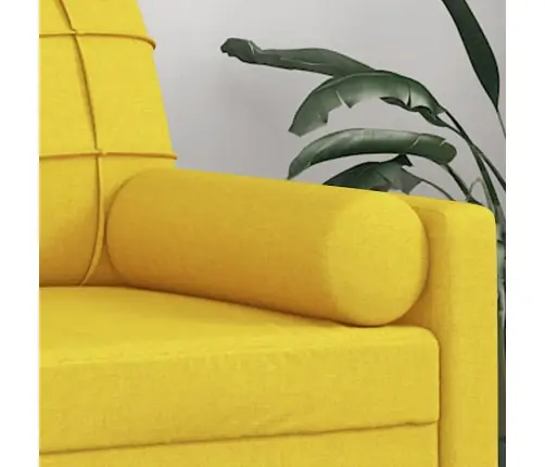 Dekoratīvi Spilveni, 2 Gab., Ø15X50 Cm, Gaiši Dzeltens Audums Vidaxl