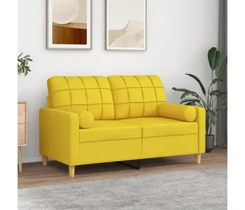 Dekoratīvi Spilveni, 2 Gab., Ø15X50 Cm, Gaiši Dzeltens Audums Vidaxl