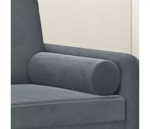 Dekoratīvi Spilveni, 2 Gab., Tumši Pelēki, Ø15X50 Cm, Samts Vidaxl