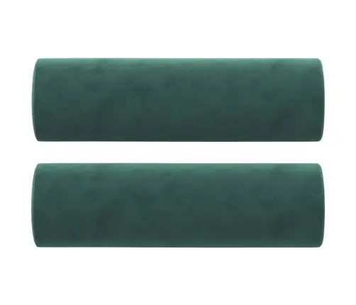 Dekoratīvi Spilveni, 2 Gab., Ø15X50 Cm, Tumši Zaļš Samts Vidaxl