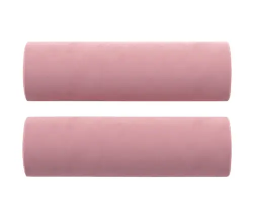 Dekoratīvi Spilveni, 2 Gab., Rozā, Ø15X50 Cm, Samts Vidaxl
