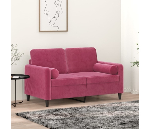 Dekoratīvi Spilveni, 2 Gab., Vīnsarkans Ø15X50 Cm, Samts Vidaxl