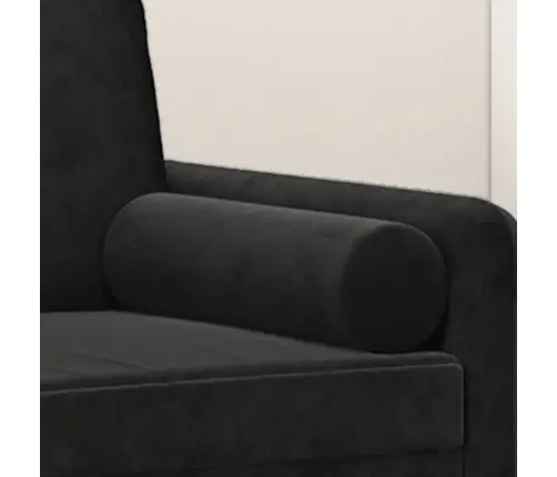 Dekoratīvi Spilveni, 2 Gab., Melni, Ø15X50 Cm, Samts Vidaxl