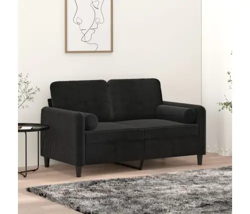 Dekoratīvi Spilveni, 2 Gab., Melni, Ø15X50 Cm, Samts Vidaxl