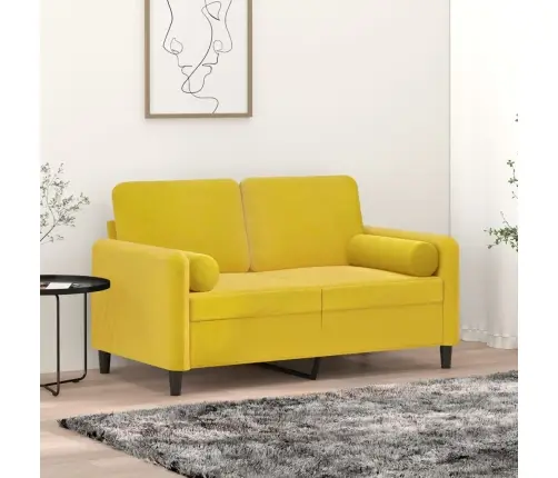 Dekoratīvi Spilveni, 2 Gab., Dzelteni, Ø15X50 Cm, Samts Vidaxl