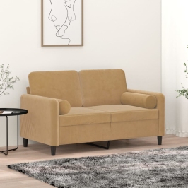 Dekoratīvi Spilveni, 2 Gab., Brūni, Ø15X50 Cm, Samts Vidaxl