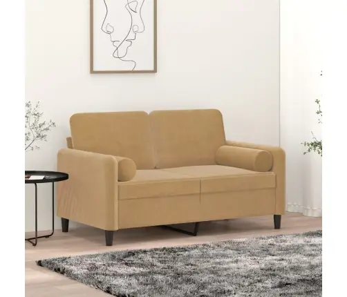 Pagalvėlės, 2Vnt., Rudos Spalvos, 15X50cm Aksomas