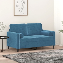 Dekoratīvi Spilveni, 2 Gab., Zili, Ø15X50 Cm, Samts Vidaxl