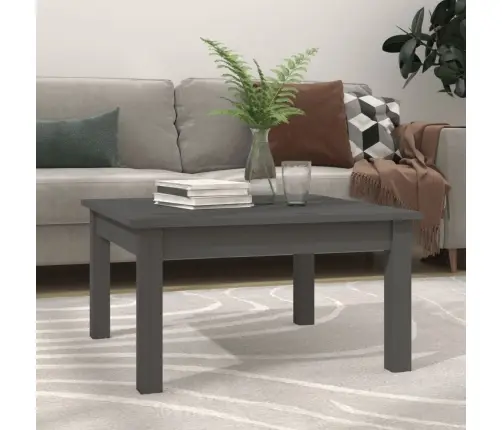 Kafijas Galdiņš, Pelēks, 55X55X30 Cm, Priedes Masīvkoks Vidaxl