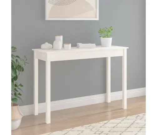 Konsoles Galdiņš, Balts, 110X40X75 Cm, Priedes Masīvkoks Vidaxl