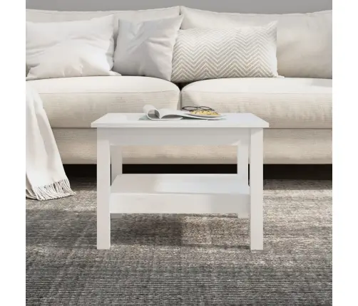 Kafijas Galdiņš, Balts, 55X55X40 Cm, Priedes Masīvkoks Vidaxl