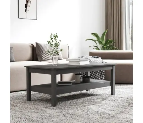 Kavos Staliukas, Pilkas, 110X50X40cm Pušies Medienos Masyvas