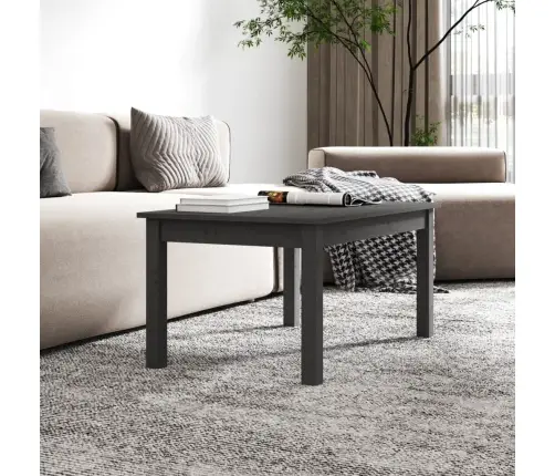 Kavos Staliukas, Pilkas, 80X50X40cm Pušies Medienos Masyvas