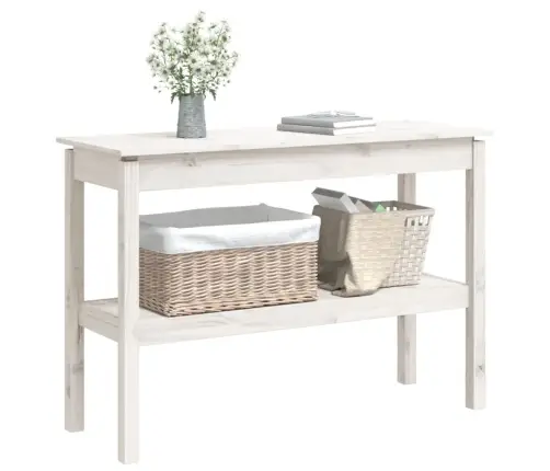 Konsoles Galdiņš, Balts, 110X40X75 Cm, Priedes Masīvkoks Vidaxl