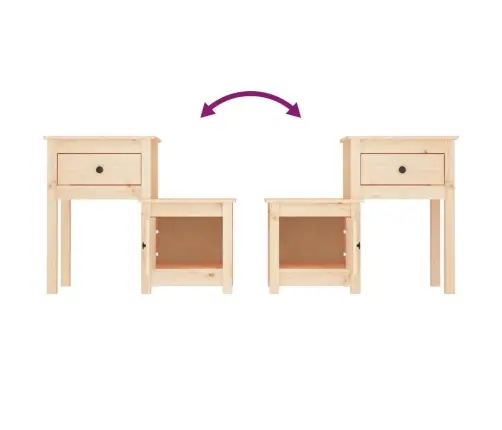 Naktsskapīši, 2 Gab., 79,5X38X65,5 Cm, Priedes Masīvkoks Vidaxl