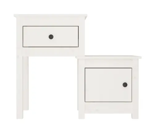 Öökapid 2 Tk, Valge, 79,5 X 38 X 65,5 cm Männipuit