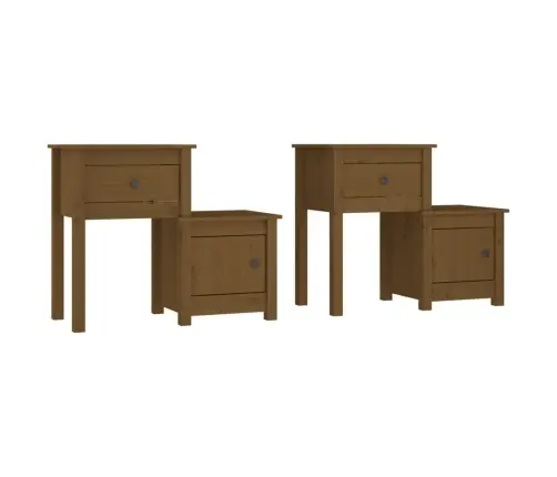 Naktsskapīši, 2 Gab., Brūni, 79,5X38X65,5 Cm, Priedes Masīvkoks Vidaxl