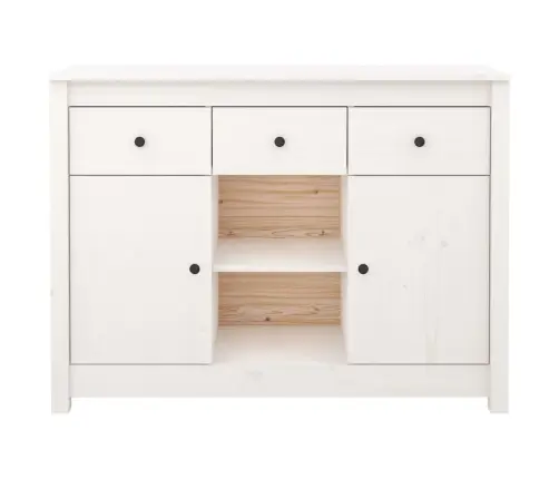 Kumode, Balta, 100X35X74,5 Cm, Priedes Masīvkoks Vidaxl