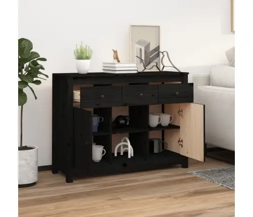 Kumode, Melna, 100X35X74,5 Cm, Priedes Masīvkoks Vidaxl Kumode, Melna, 100X35X74,5 Cm, Priedes Masīvkoks Vidaxl