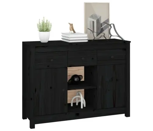 Kumode, Melna, 100X35X74,5 Cm, Priedes Masīvkoks Vidaxl Kumode, Melna, 100X35X74,5 Cm, Priedes Masīvkoks Vidaxl