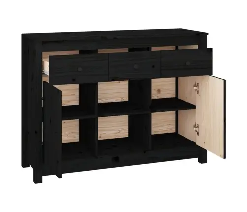 Kumode, Melna, 100X35X74,5 Cm, Priedes Masīvkoks Vidaxl Kumode, Melna, 100X35X74,5 Cm, Priedes Masīvkoks Vidaxl