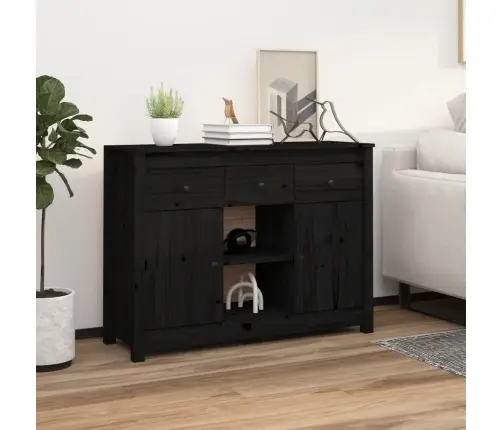 Kumode, Melna, 100X35X74,5 Cm, Priedes Masīvkoks Vidaxl Kumode, Melna, 100X35X74,5 Cm, Priedes Masīvkoks Vidaxl