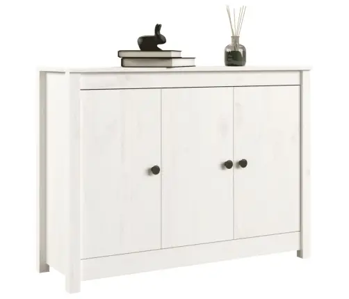 Kumode, Balta, 100X35X74 Cm, Priedes Masīvkoks Vidaxl