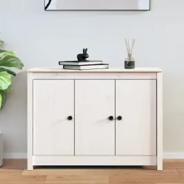 Kumode, Balta, 100X35X74 Cm, Priedes Masīvkoks Vidaxl