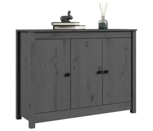 Šoninė Spintelė, Pilka, 100X35X74cm Pušies Medienos Masyvas