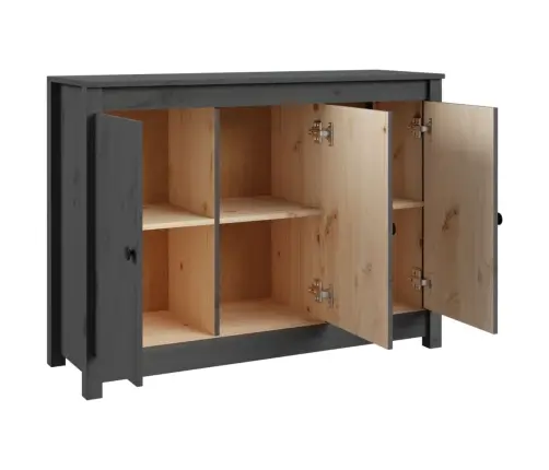 Šoninė Spintelė, Pilka, 100X35X74cm Pušies Medienos Masyvas