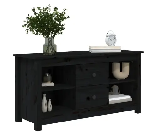 Telerikapp, Must, 103 X 36,5 X 52 cm Männipuit