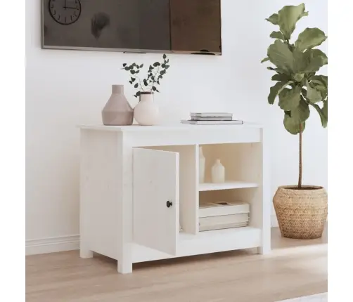 Tv Skapītis, Balts, 70X36,5X52 Cm, Priedes Masīvkoks Vidaxl