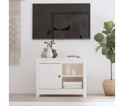 Tv Skapītis, Balts, 70X36,5X52 Cm, Priedes Masīvkoks Vidaxl