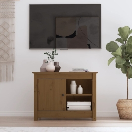 Tv Skapītis, Medus Brūns, 70X36,5X52 Cm, Priedes Masīvkoks Vidaxl