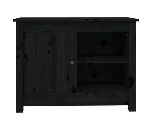Tv Skapītis, Melns, 70X36,5X52 Cm, Priedes Masīvkoks Vidaxl