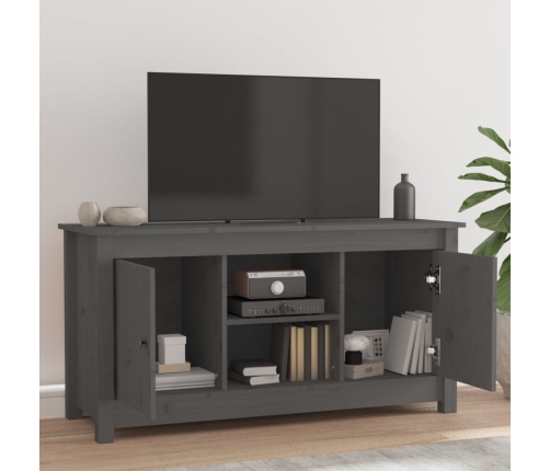 Tv Skapītis, Pelēks, 103X36,5X52 Cm, Priedes Masīvkoks Vidaxl