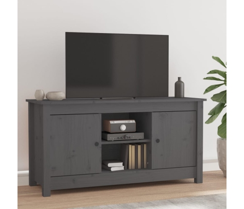 Tv Skapītis, Pelēks, 103X36,5X52 Cm, Priedes Masīvkoks Vidaxl
